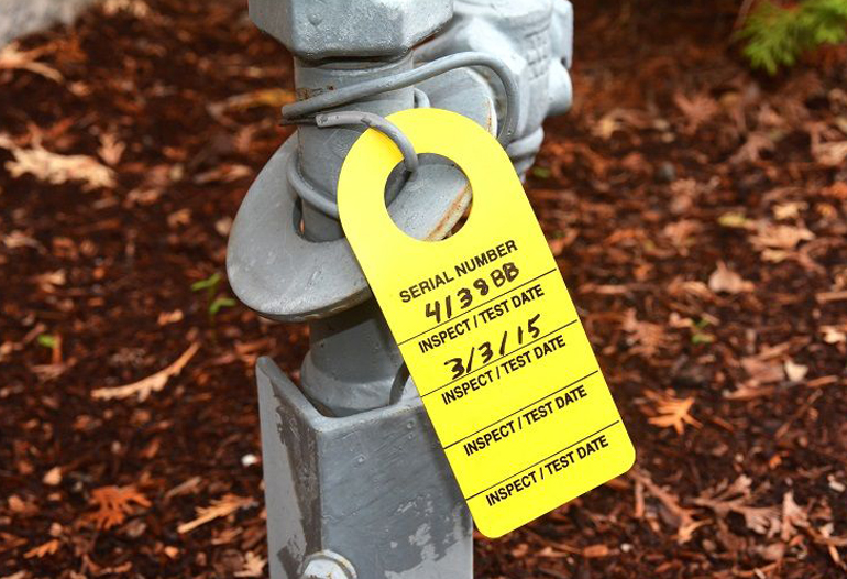 yellow inspection tag, identification tag, inspection labels, inspection tag