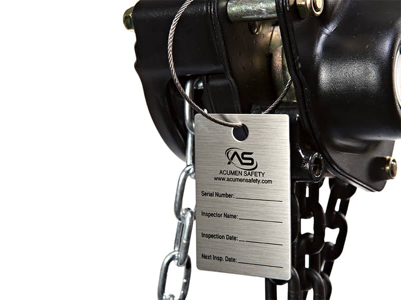metal tags for lifting and rigging