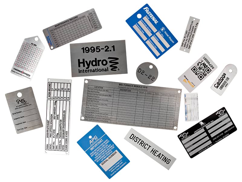 name plates, metal barcoded tags, aluminum tags, custom metal tags, personalized metal tags
