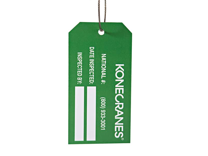 green sling identification tags and labels, inspection tags, inspection labels, video