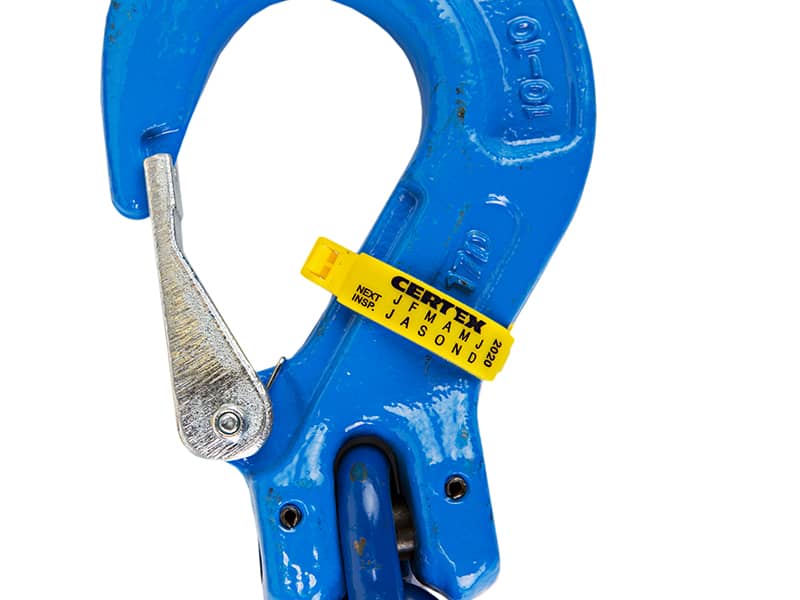 ziptag inspection tag, lifting and rigging tag, next inspection due tag, next inspection due label