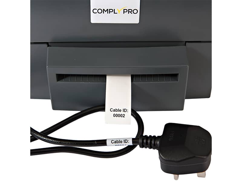 Comply Pro label machine, label printer, barcode printer, asset management