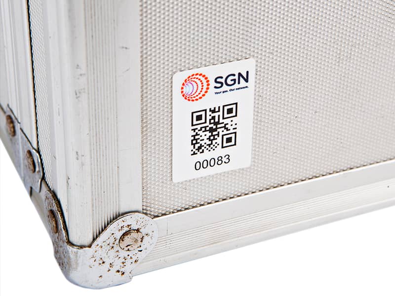 SGN Asset Label with Barcoding