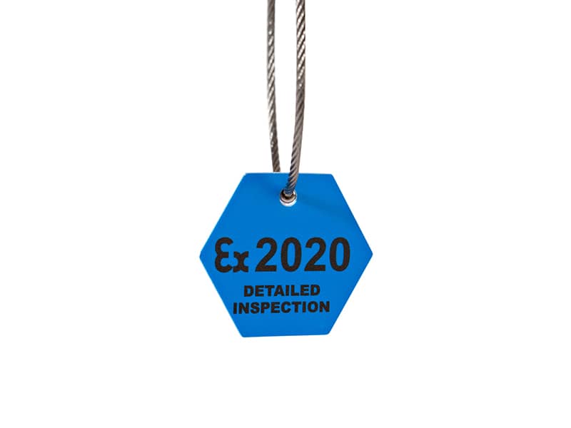 explosive environment inspection tag blue