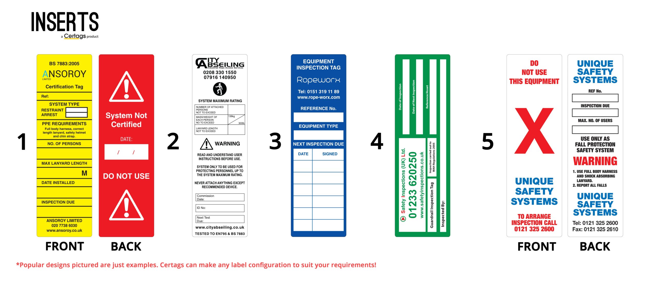 fall protection identification forms, fall protection checklist, fall protection writeable inspection tags, height safety, height safety tags, height safety inspection