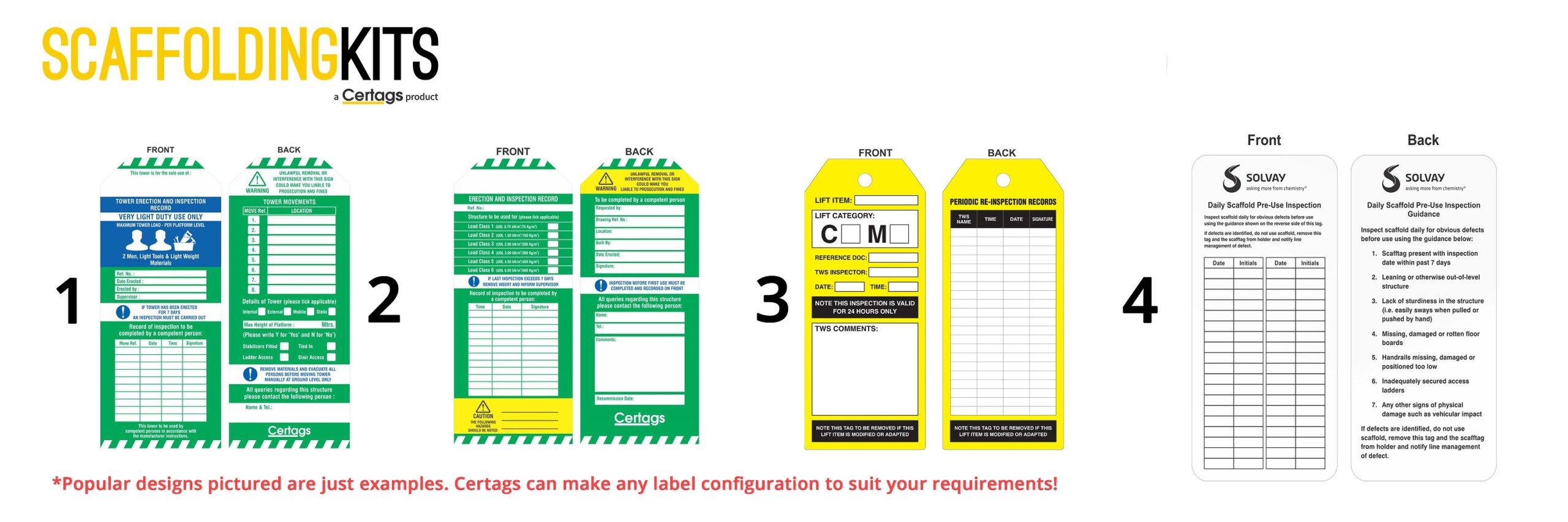 scaffolding tags, scaftags, scaffolding inspection labels