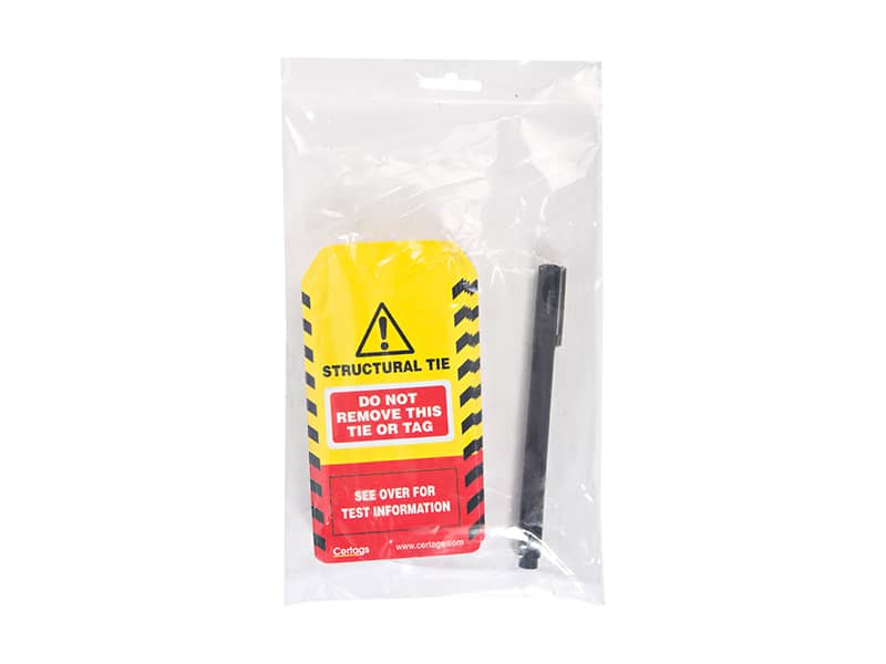 SWL inspection tag yellow double thick pvc with writing