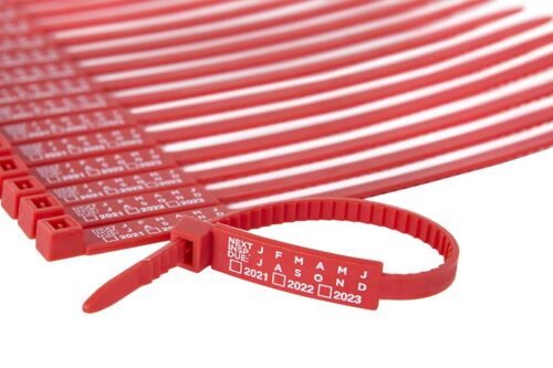 Next Inspection Due Tags - Calendar ZipTag - 175mm – Pack of 100 Red