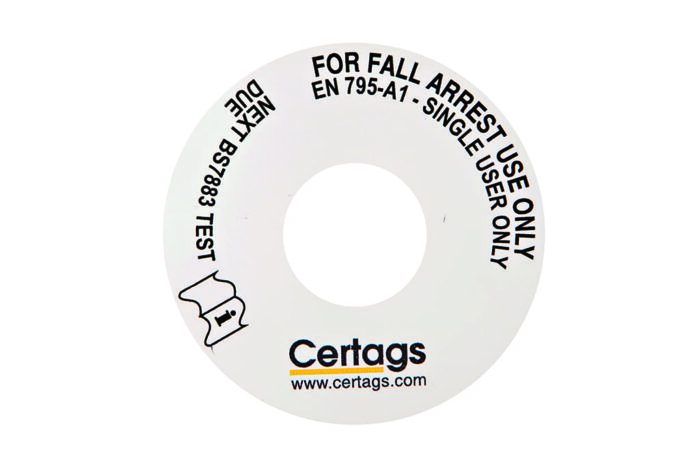 fall arrest inspection tag disk