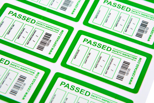 Passed Safety Inspection Labels - 52mm x 32mm