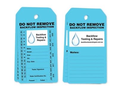 do not remove backflow inspection tag