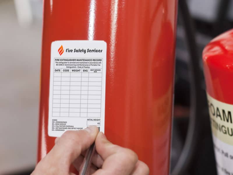 fire extinguisher labels, maintenance record
