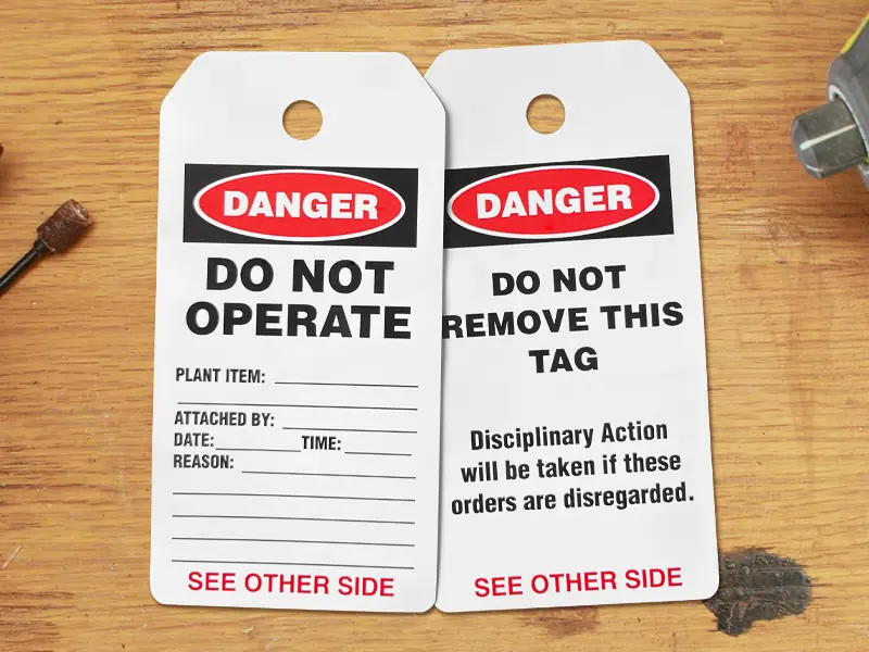 Double Sided Lockout Tagout Tag Certags