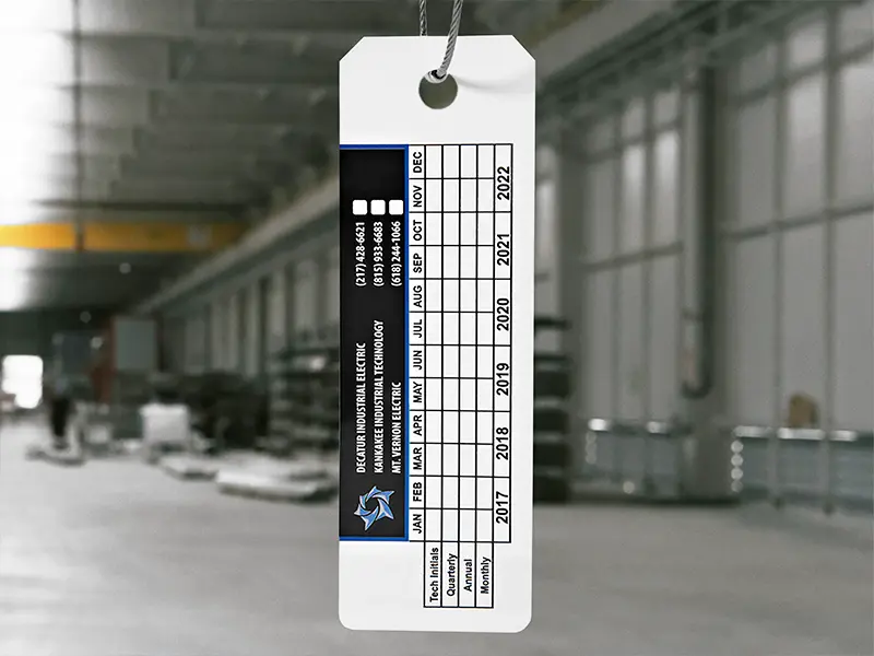 White Safety Inspection Custom Maintenance Tag