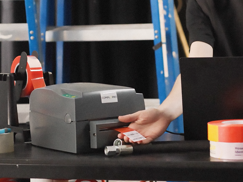 SGN qr code industrial adhesive label on equipment